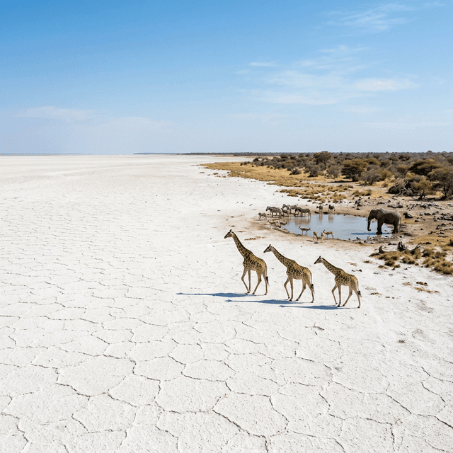 Landscape and wildlife at Etosha National Park, namibia